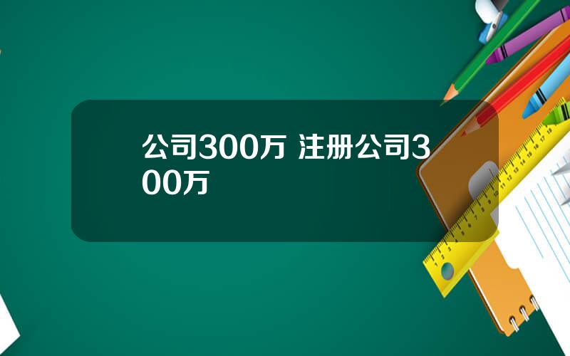 公司300万 注册公司300万